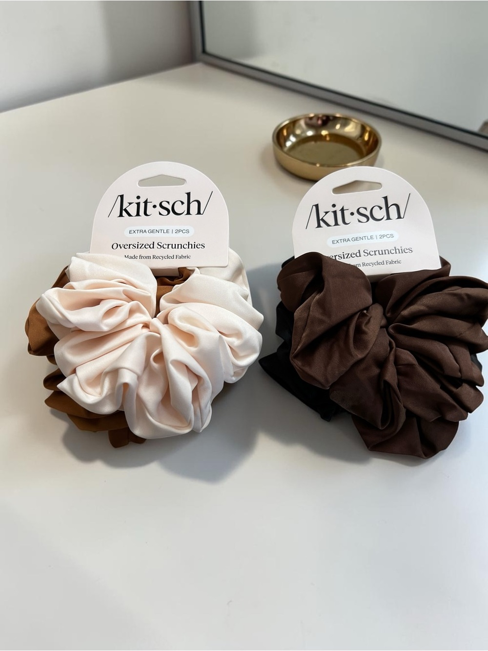 Kitsch Recycled Fabric Oversized Scrunchies Bundle-4 scrunchies total